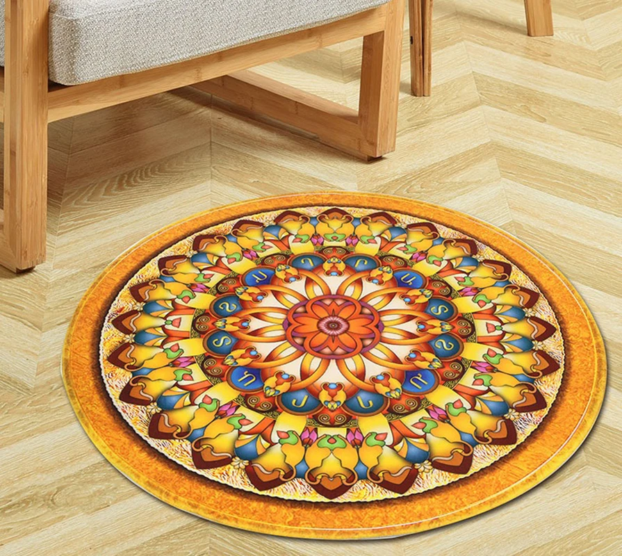 YMQY 2017 Europe Style Circle Yoga Mats Jacquard Computer Cushions Rugs