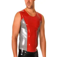 Высококачественный латексный резиновый жилет в двух контрастных цветной латекс мужская верхняя одежда