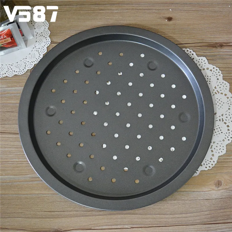 Carbon Steel Pizza Stones Oven Baking Pans Cake Pie Dish Mold Tray 14