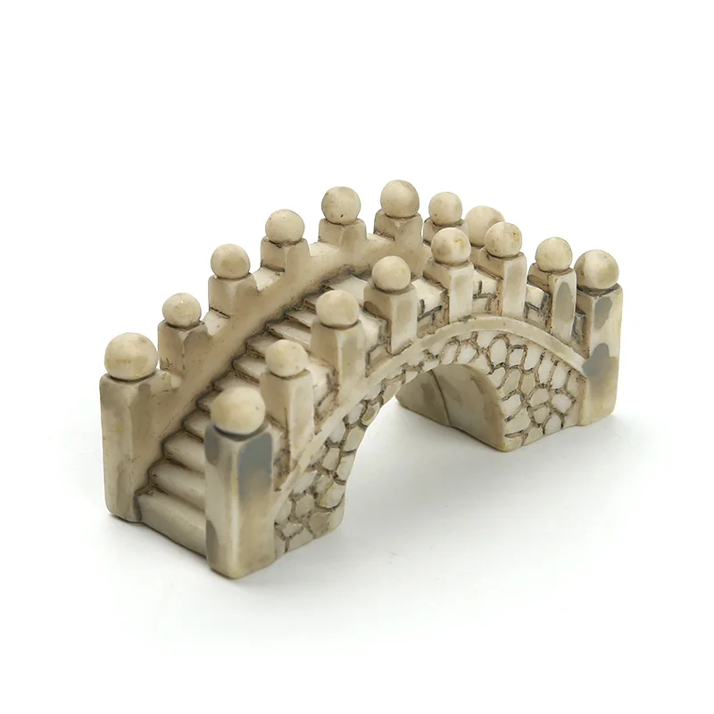 

Landscape Ornaments Bonsai Natural Resin Decor Home Garden Decoration Cute Small Arch Bridge Model