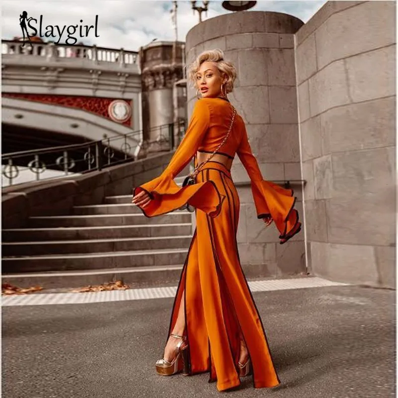 Женский комплект из двух предметов Slaygirl повседневный с укороченным топом