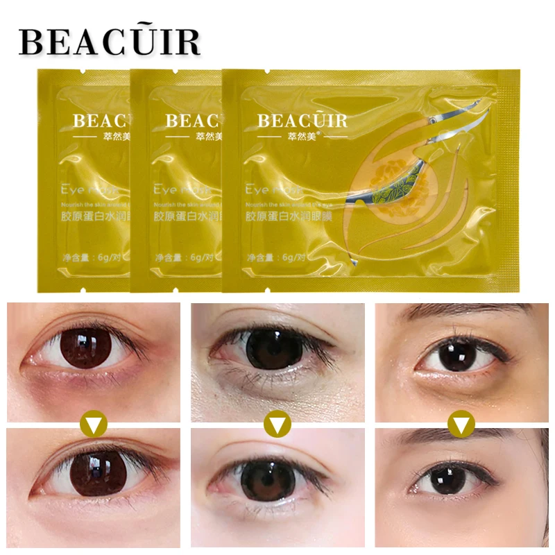 

BEACUIR Gold Crystal Collagen Eye Mask Hyaluronic Acid Eye Patches For The Eye Anti-Wrinkle Remove Black Eye Care Face Beauty