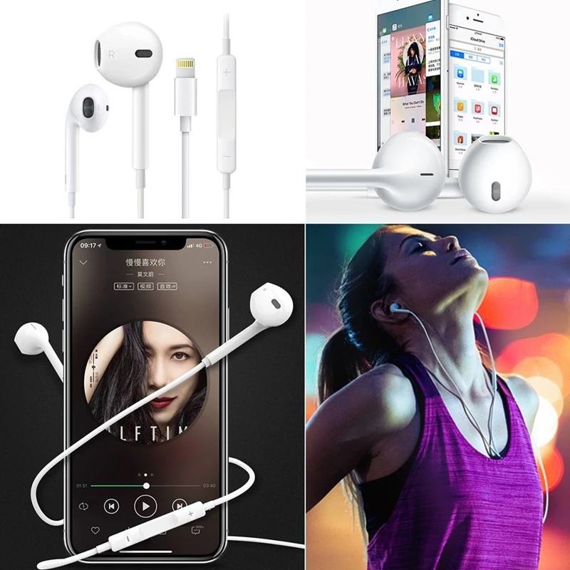 2019 New In Ear Stereo Bass jack Wired Earphone Microphone Control Earbuds for iphone 8 7 Plus X XR XS Max Music Earphone