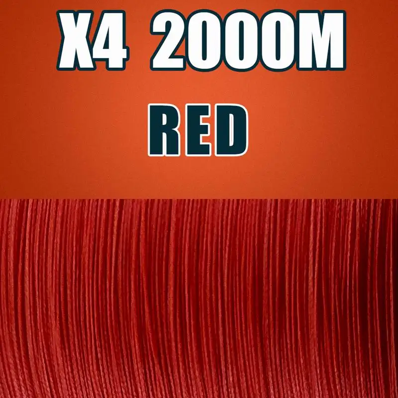 Frwanf 2000 М 4 Нити Плетеная Леска Многоцветный леска плетеная 4 Провод шнур рыболовный Лески Морской шнур рыболовный 6 100LB - Цвет: Red