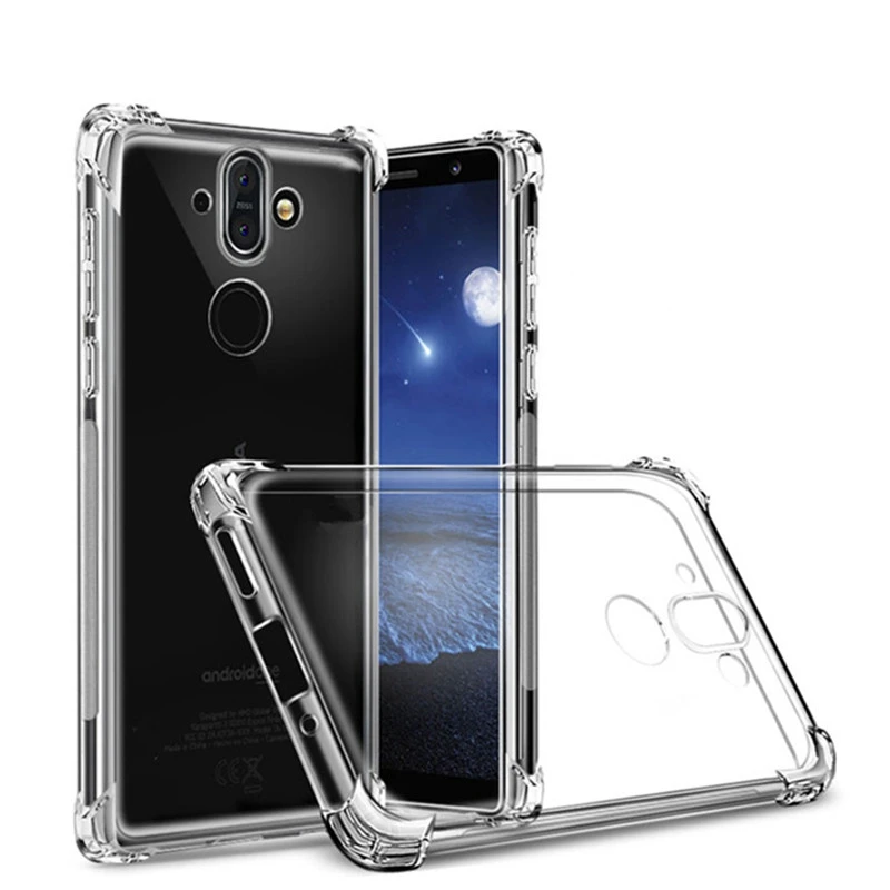 

Ultra Slim Crystal Clear Soft Shockproof Armor Cover For Nokia X6 1 2 3 5 6 7 8 9 & 6 2018 & 7 Plus Air Cushion Silicone Case