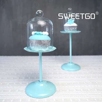 

The Wedding Dessert Platform Pendulum Prop Mini- Cake Frame WROUGHT IRON High Foot A Snack Frame Pedicel Blue Disc