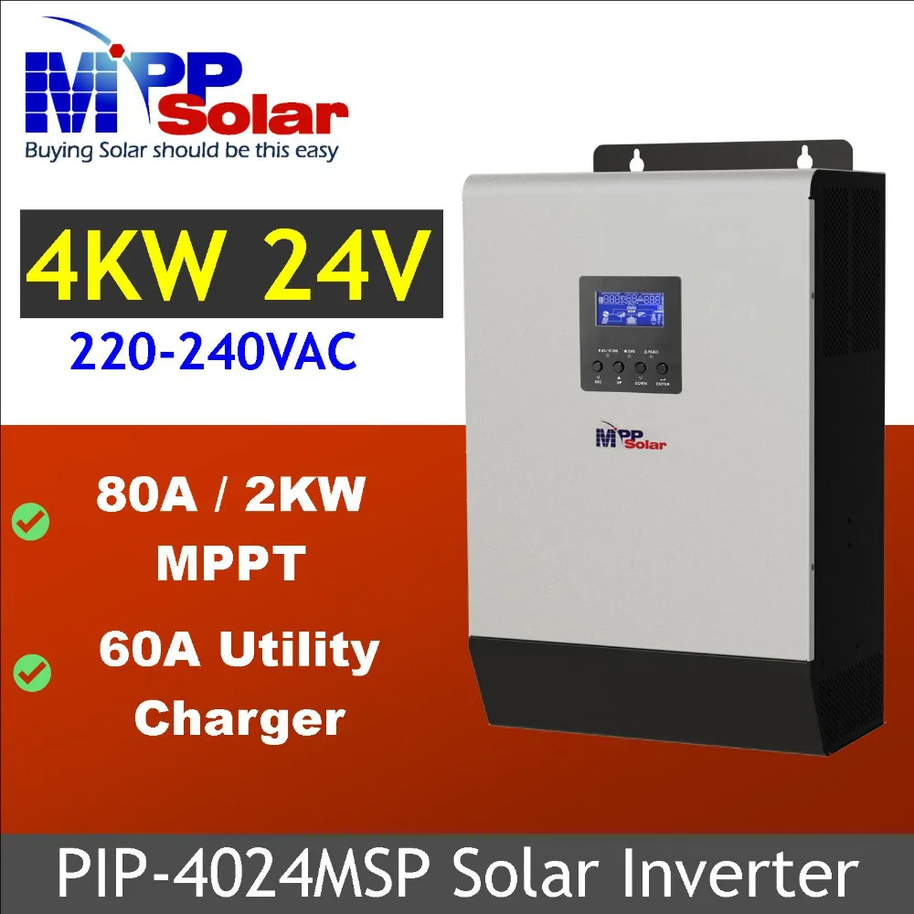 

(MSP) 24v 5kva 4000w mppt Solar inverter + mppt solar charger 80A + 60A battery charger parallel able