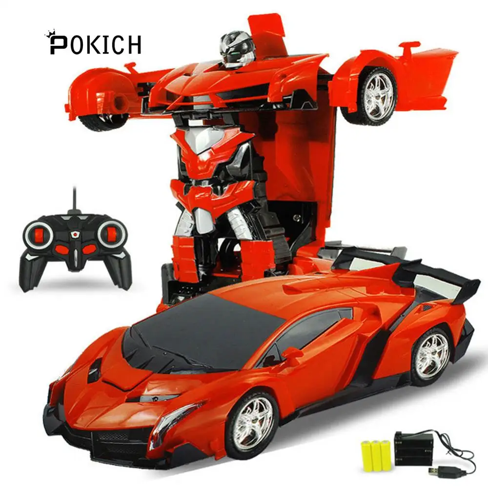 Pokich RC автомобиль роботы-трансформеры спортивный автомобиль модель игрушечные роботы крутая деформация автомобиль дети игрушки подарки для мальчиков