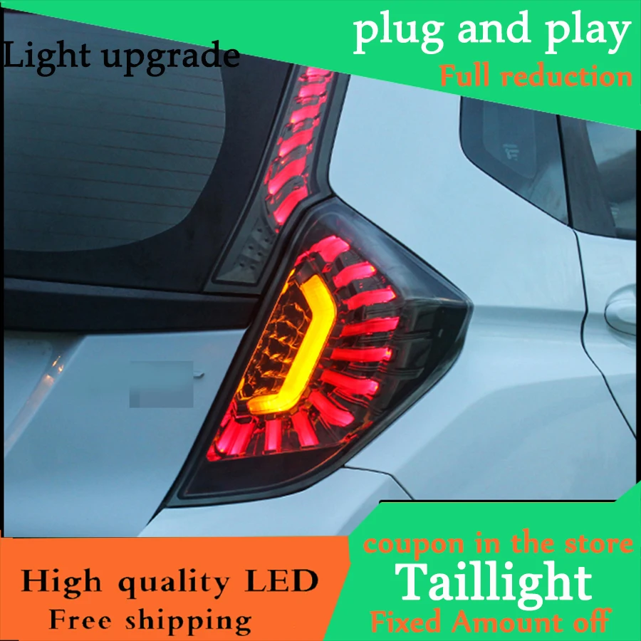 

Car Styling For HONDA Fit GK5 2014-2016 Taillights LED Tail Light LED Rear Lamp DRL+Brake+Reversing+Signal LIGHT Accessories