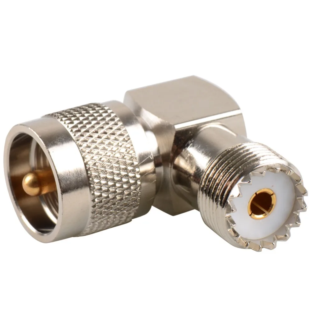 

High Quality 90 Degree UHF Plug Male PL259 To SO239 Female Jack Connector Right Angle Adapter Connector VC532 P10