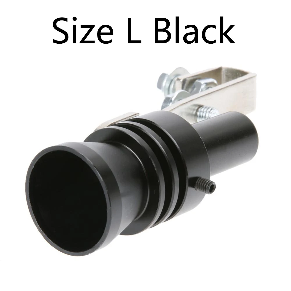 VODOOL Универсальный Автомобильный турбо звуковой свисток глушитель выхлопной трубы выдувной клапан-симулятор для всех автомобилей глушитель выхлопа Прямая поставка - Цвет: Size L Black