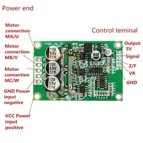 V6 DC 12V 24V 36V 500W Бесщеточный привод платы сбалансированный автомобильный BLDC контроллер