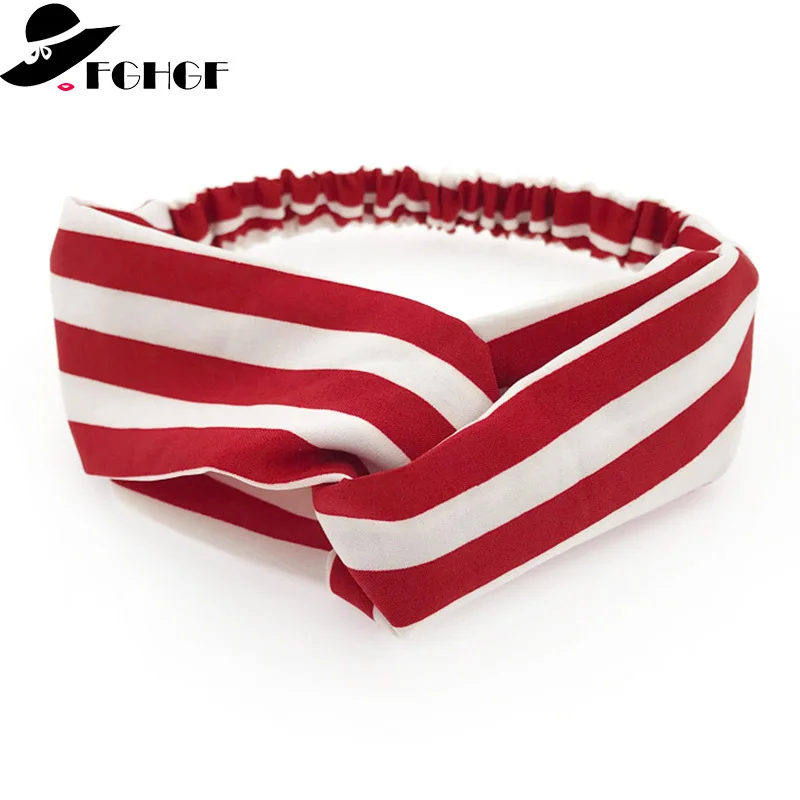 

FGHGF 4pcs/lot Striped Printed Handmade Hair Turban Headbands for Women Handmade Headbands Turban Headband