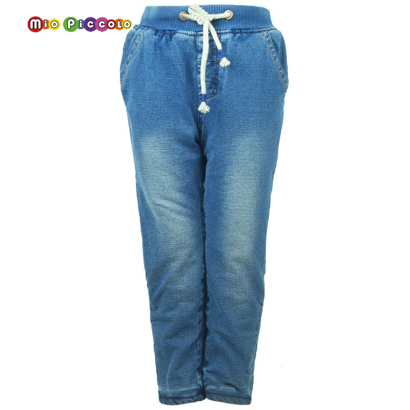 

Jeans for boy on fleece light blue on elastic band