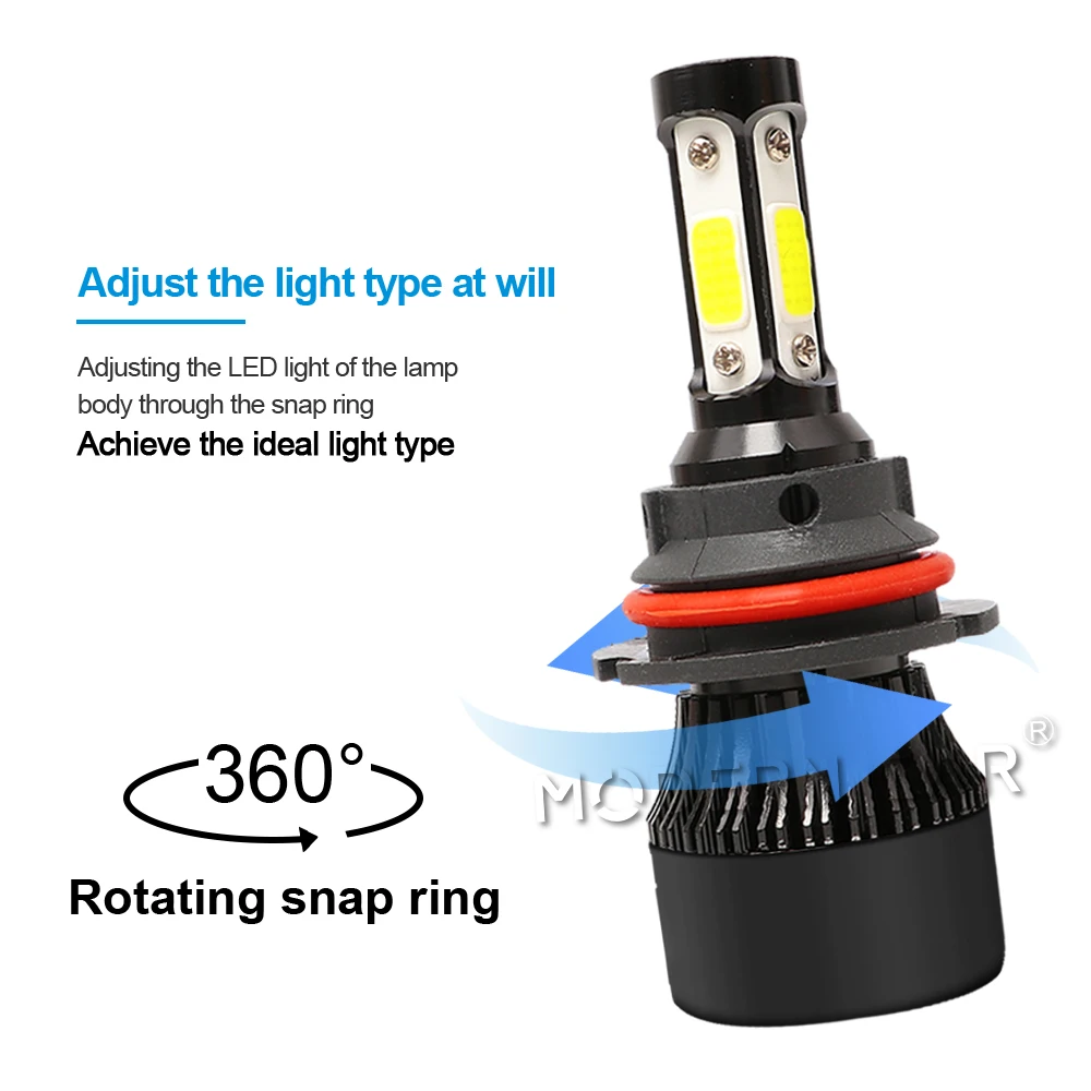Современный автомобиль 4 боковые COB авто фары лампы H7 Led H11 9005 9006 9012 дальнего