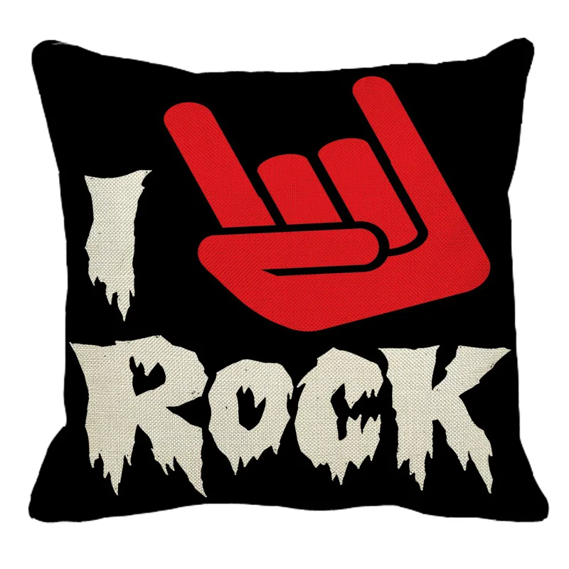 XUNYU I love Rock Music льняная декоративная наволочка для дивана поясная XL042|cushion cover|decorative
