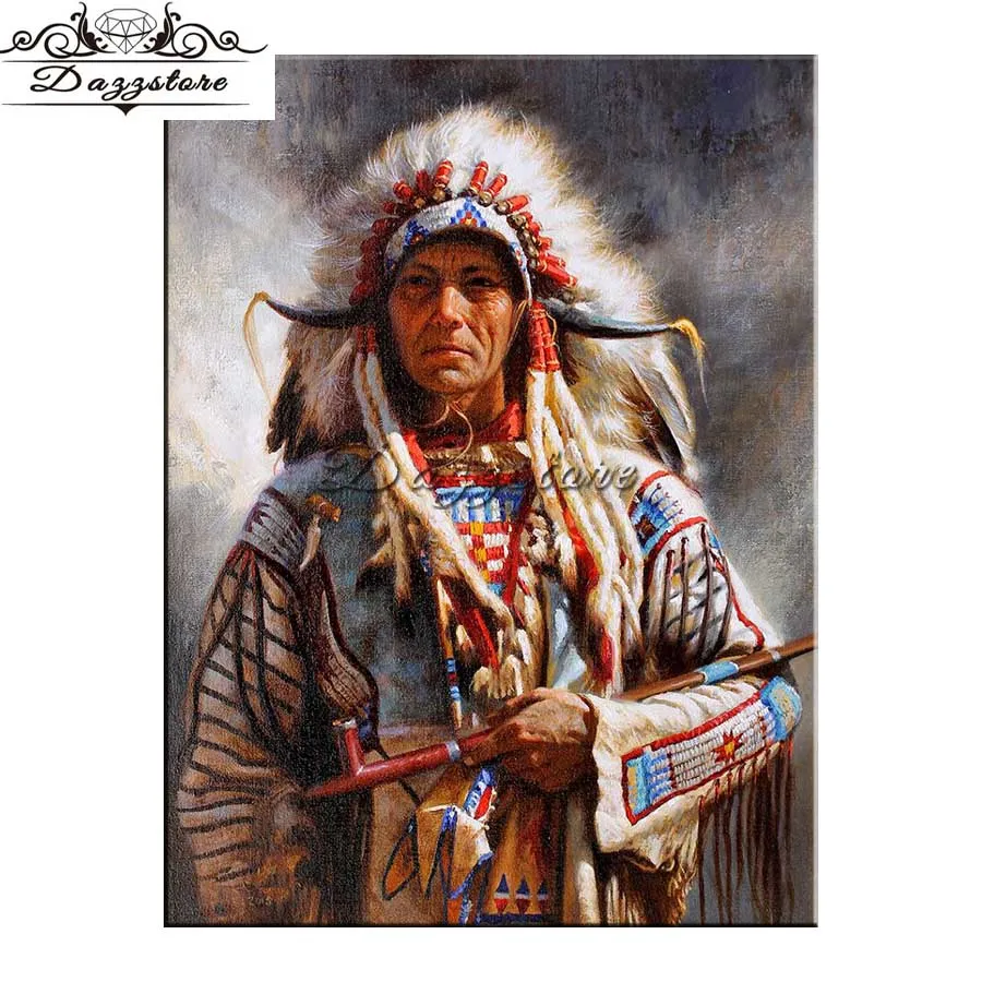 

Full Square Drill 5D Diamond Painting Indians soldier Cross Stitch Mosaic Picture Of Rhinestone Diamond Embroidery Home Decor