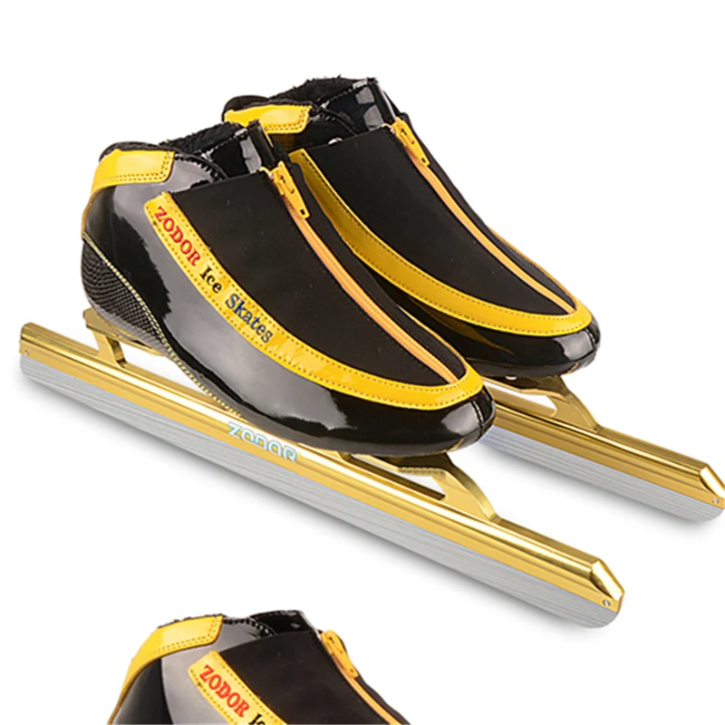 6-طبقة ألياف الكربون المهنية ZODOR الثابتة الجليد أحذية التزلج على الجليد 62 430 ملليمتر 410 ملليمتر 380 ملليمتر الجليد شفرة الدافئة التمهيد ل القيقب...