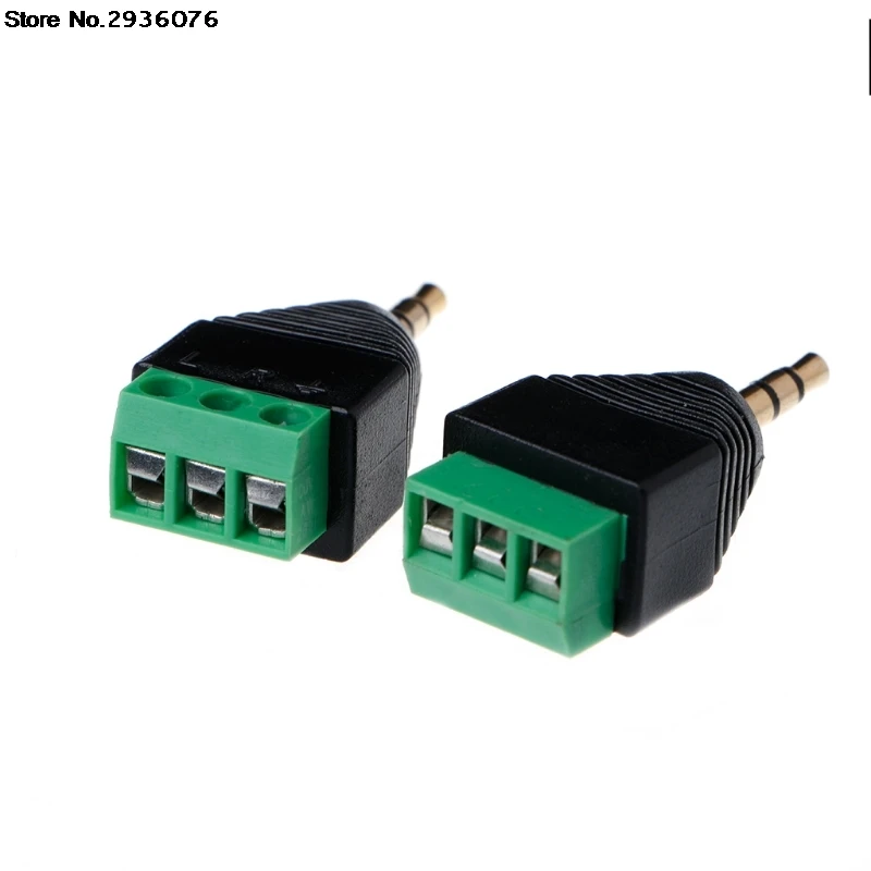 

3Pcs/set Video AV Balun 3.5mm 1/8" Stereo Male to AV 3 Screw Terminal Plug Connector