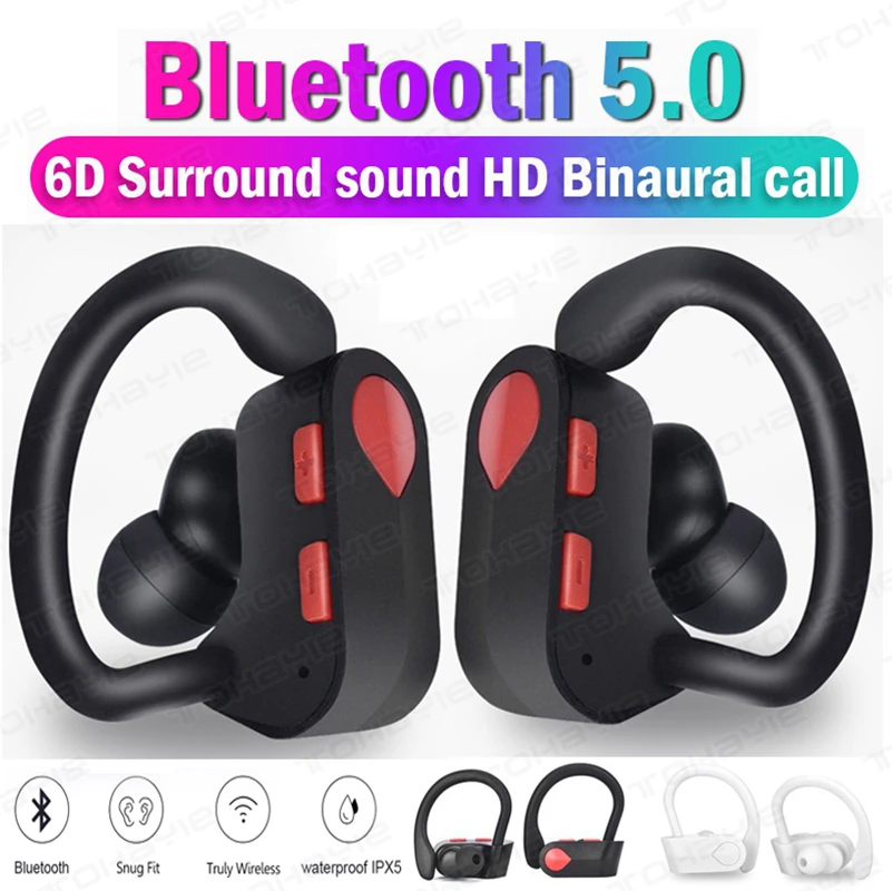 

Wireless Bluetooth Sport Earphone Headphone TWS Ear Hook Bluetooth Headsets Earphones With Mic Earphones For Mobile Phone