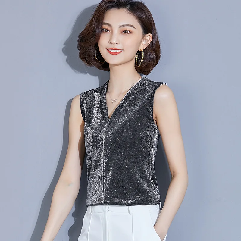 Latin Practice Ice Silk Clothing Sexy Fashion Modern Knitted Tops For