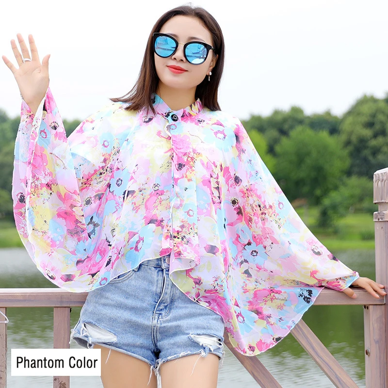 Womens Sun Protection Cloak Phantom Color