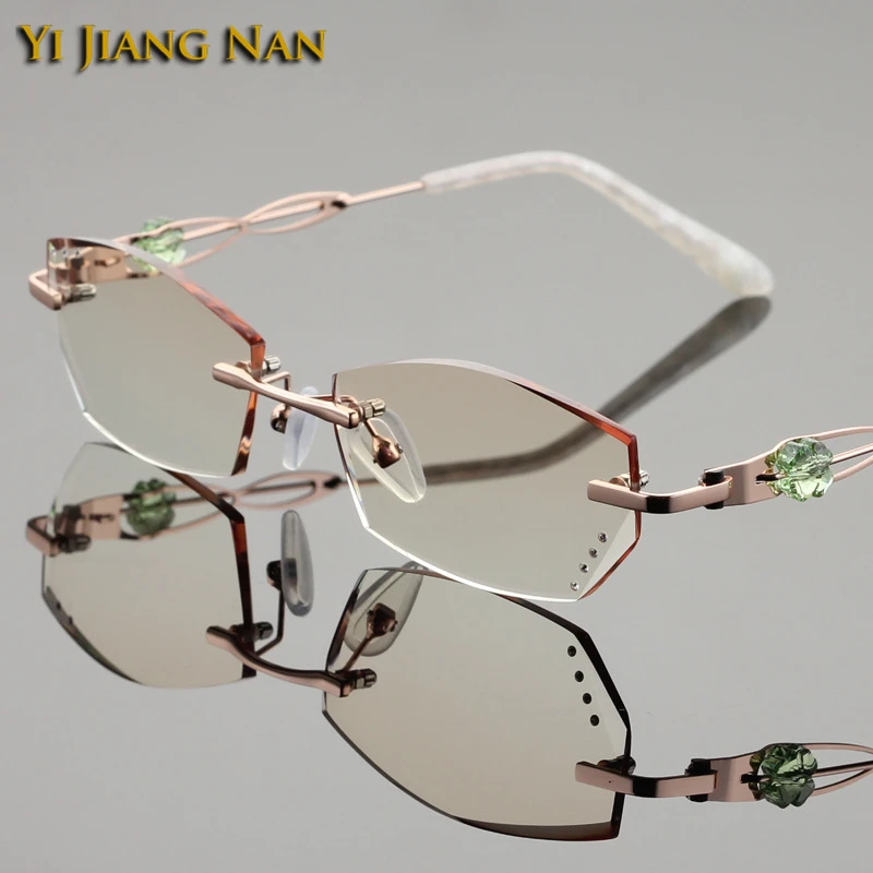 Diamant gradient Gold gradient Farbige Nan Blue purpl gradient Gläser Marke Vue pink Frauen gradient Schneiden Jiang Purpl Yi Lunette De Rezept gold Linsen Pink Brown Femme Brillen 7tqxHBS