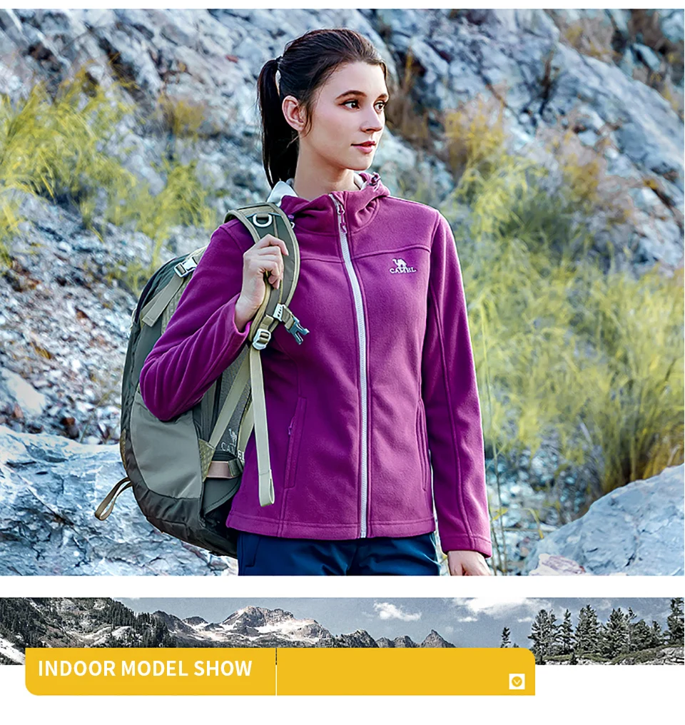 Esportes ao ar Trekking à Prova de Vento Camelo Feminino Inverno Velo Jaqueta Softshell Cabolsas Livre Caminhadas Acampamento Esqui Respirável Jaquetas 6 Esporte e Lazer