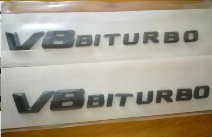 2X сбоку наклейка на крыло эмблема черного цвета с надписью и принтом в V8 Biturbo для