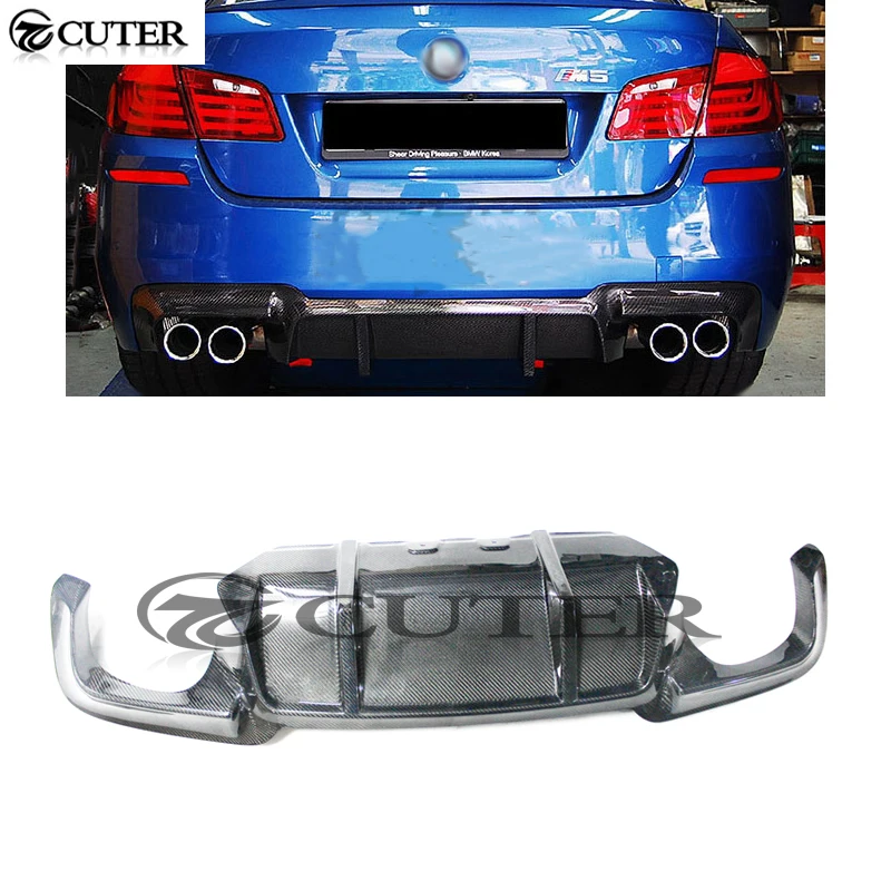 

F10 F18 M5 3D Style Carbon Fiber Bilateral Double Out Rear Lip Diffuser for BMW 5 Series F10 F18 520i 525i 530i 535i 2011-2017
