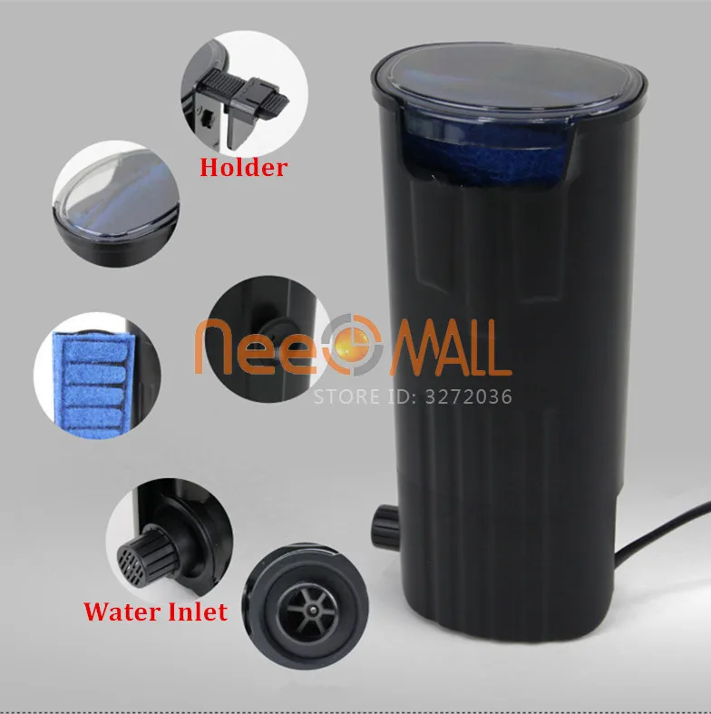 5W Plastic Low Water Aquarium Internal Filter Fish Tank Hanging
