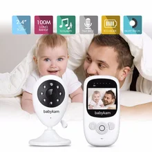 Babykam niana elektroniczna cry Радионяня 2,4 ''ЖК ИК ночной Светильник видеодомофон колыбельные датчик температуры 2X зум