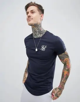 

SikSilk Navy White Basic T-Shirt