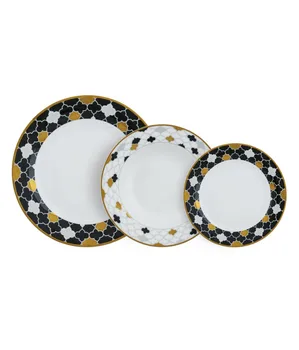 

Service plates gold and black decoration Haitai Vac