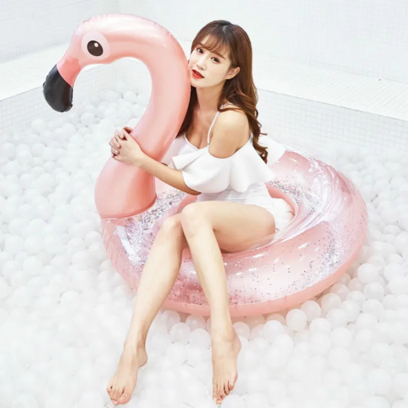 

DMAR 2019 90/120cm Light Inflatable Unicorn Giant Pool Float Toy Swimming Ring Mattress Adult Kids Water Party peacock flamingo