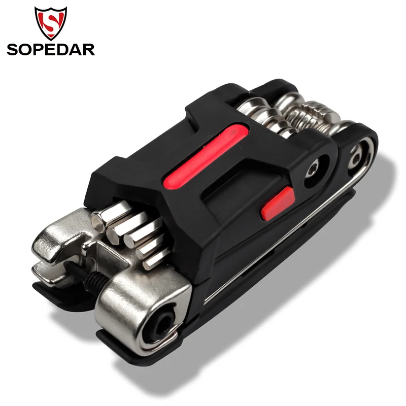 cheap SOPEDAR 18 in 1 Multifunction Bicycle Repair Tools Kit Hex Spoke Screwdriver Tools MTB Road Mountain Bike Repair Tool Set 275g