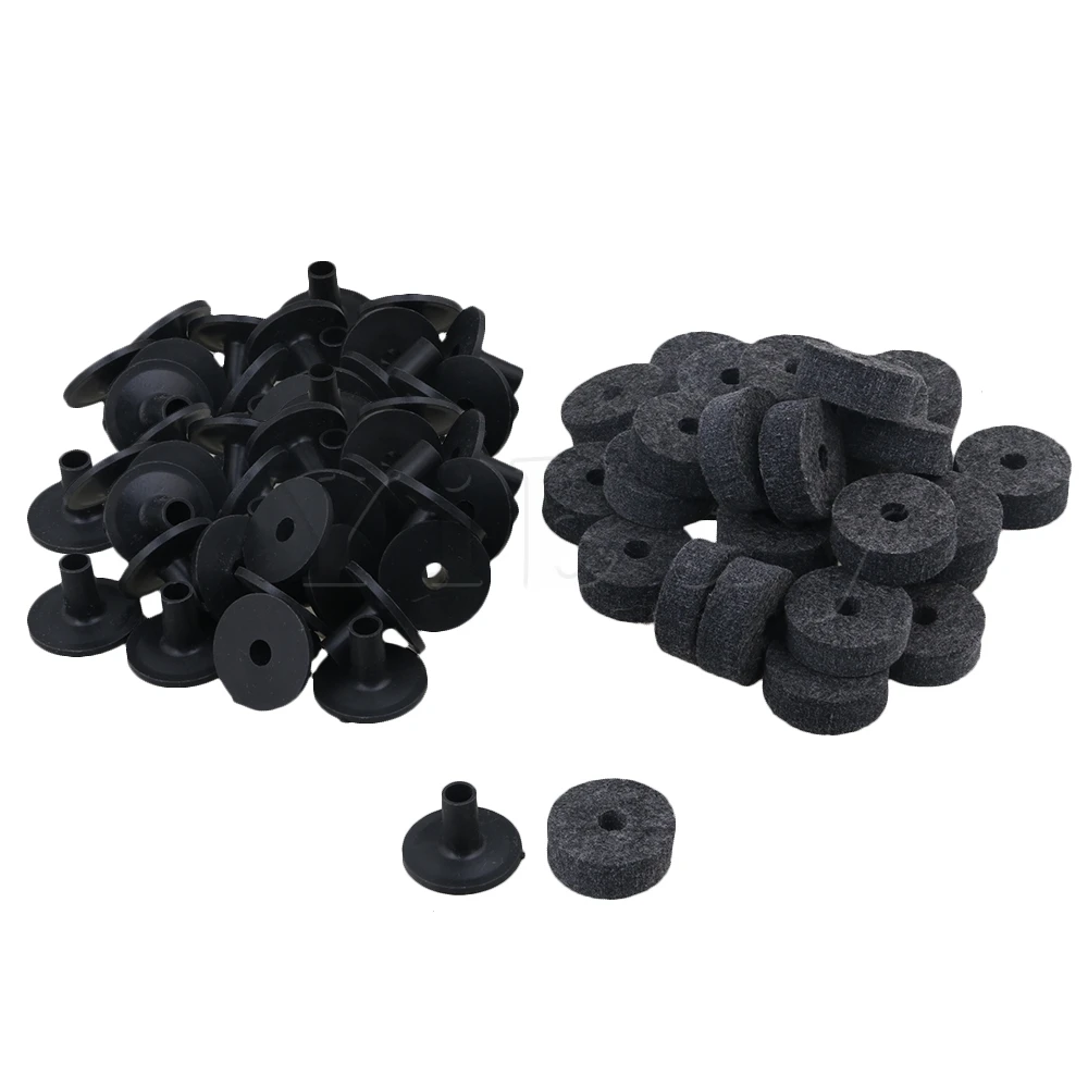 

Yibuy 20pcs 3.9x2.8cm Cymbal Sleeves + 3.5x1.5cm Felt Washers for Drum Kit