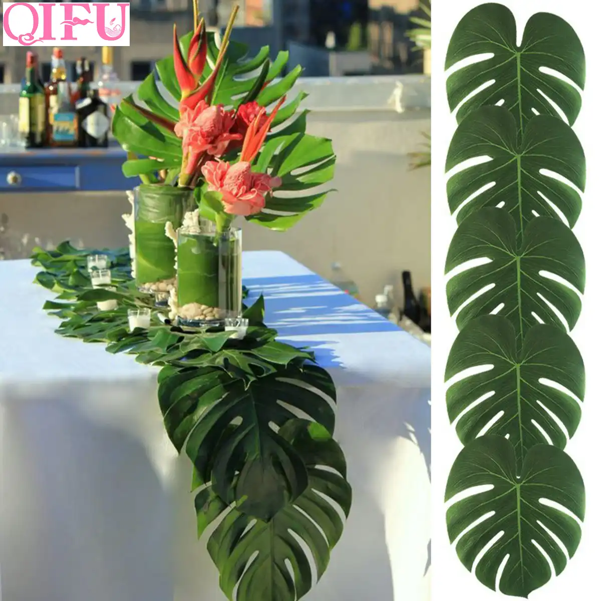 Artificial Tropical Palm Leaf Decor Jungle Party Leaves Tropical Palm Leaf Decor Jungle Party