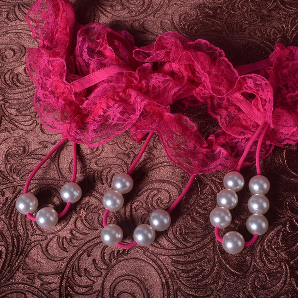 Baizhenzhu 2018 new style massage of the women string Pearl sexy lace panties low waist g string sexy thong panties women's Baizhenzhu 2018 new style massage of the women string Pearl sexy lace panties low waist g string sexy thong panties women's