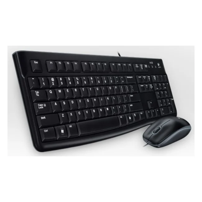 Настольный компьютер logitech MK120, проводной, USB, QWERTZ, черный, мышь в комплекте