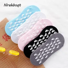 NRAHBSQT короткие противоскользящие носки для йоги хлопковые милые повседневные носки-тапочки женские носки для пилатеса с силиконовым скользящим следом SS026
