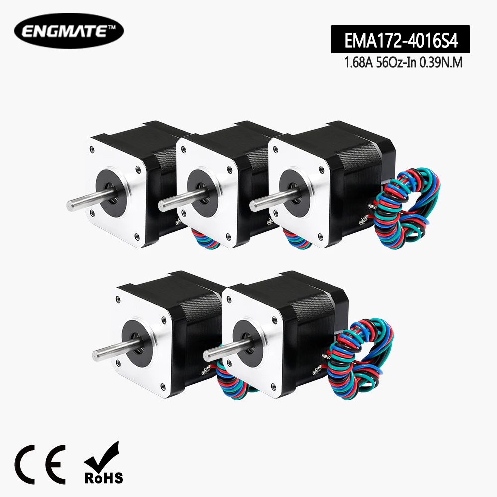 ENGMATE DIY 5 шт. 42x40 мм Nema 17 Шаговый Мотор с Номинальным Током 1.68A для ЧПУ Токарного