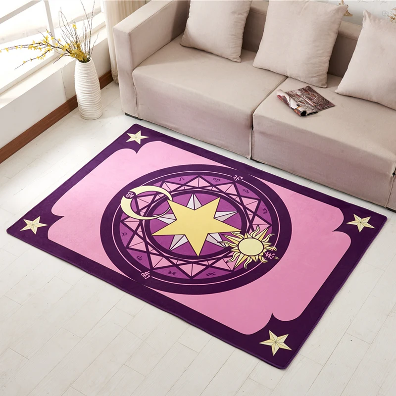 

40*60/60*90/50*80cm cartoon magic card captor plush rug mat Magic array carpet doormat floor anti slip bedside rugs pet mat
