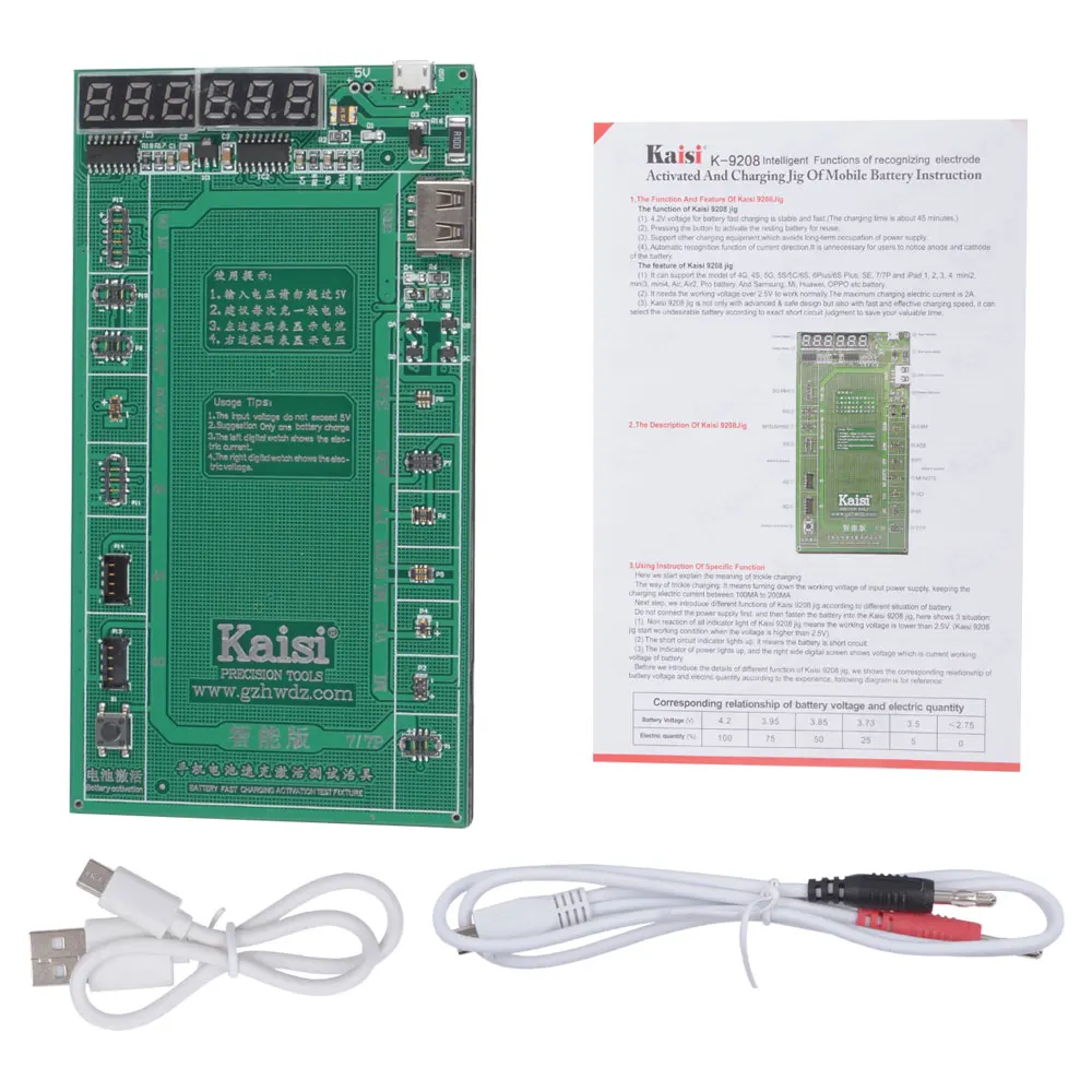 Kaisi K-9208 плата активации батареи пластина зарядный кабель для iPhone X 7 8 Plus 8 7 6s 6 5S 5 4S 4 для телефонов samsung Android