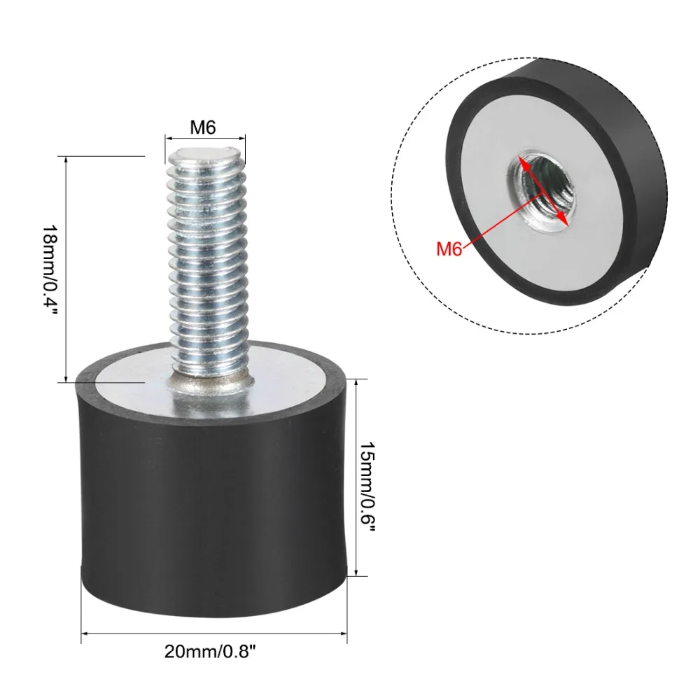 UXCEL 4 шт. женские крепления резиновые вибрационные изоляторы крепление амортизатор заменяет анти колодки плоский Silentblock база блок дюбель