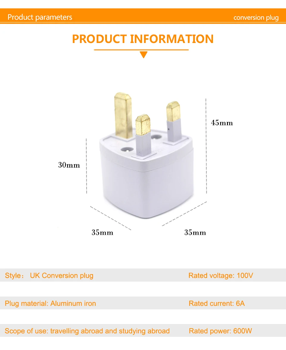 Multifunctional EU US AU to UK Plugs adapter Power Converter Plugs 2 Pin Socket EU to England Travel Charger Adapter Converter (5)
