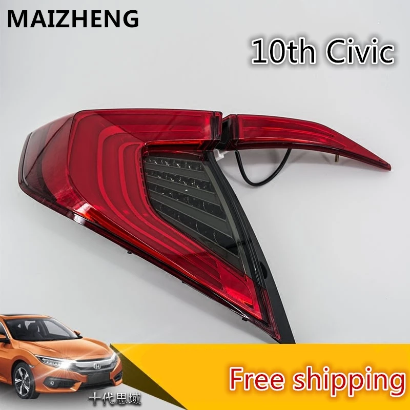 Car Styling For Honda Civic Taillights 2016 17 For Civic LED Brake Lights Tail Lamp Rear