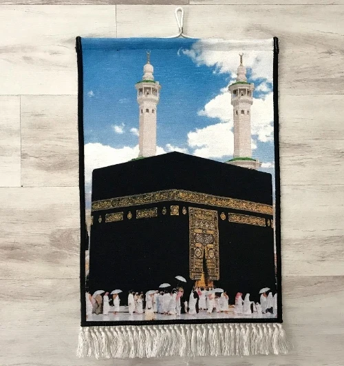 Еще исламскими фотографии Мекка Каабы на хадж Makkah 3D принт подарок стены искусства веревка висит мусульманский для молитв гобелен с кисточками ковер