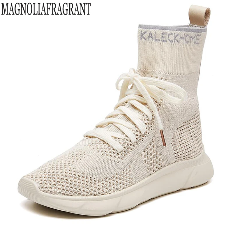 

Breathable Spring autumn Ankle Boot Women Comfortable Socks Shoes Woman Sneakers Casual Elasticity Wedge Platform Shoes Mujer c1
