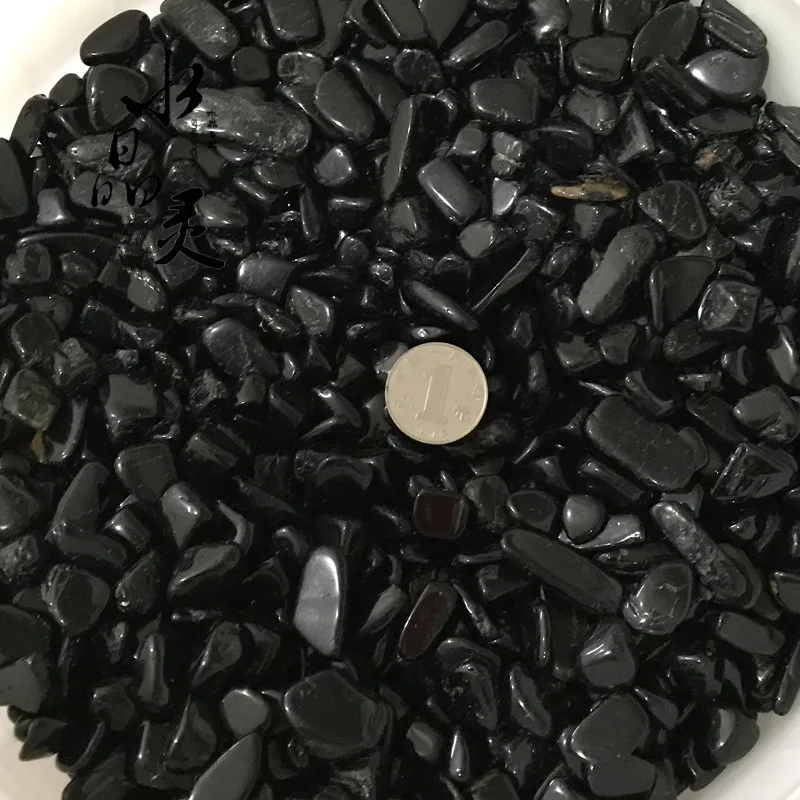 50g Natural Black Schorl Jet Stone Rock Tourmaline Crystal Quartz Mineral Specimen Fish Tank Garden Flowerpot Decoration Stones